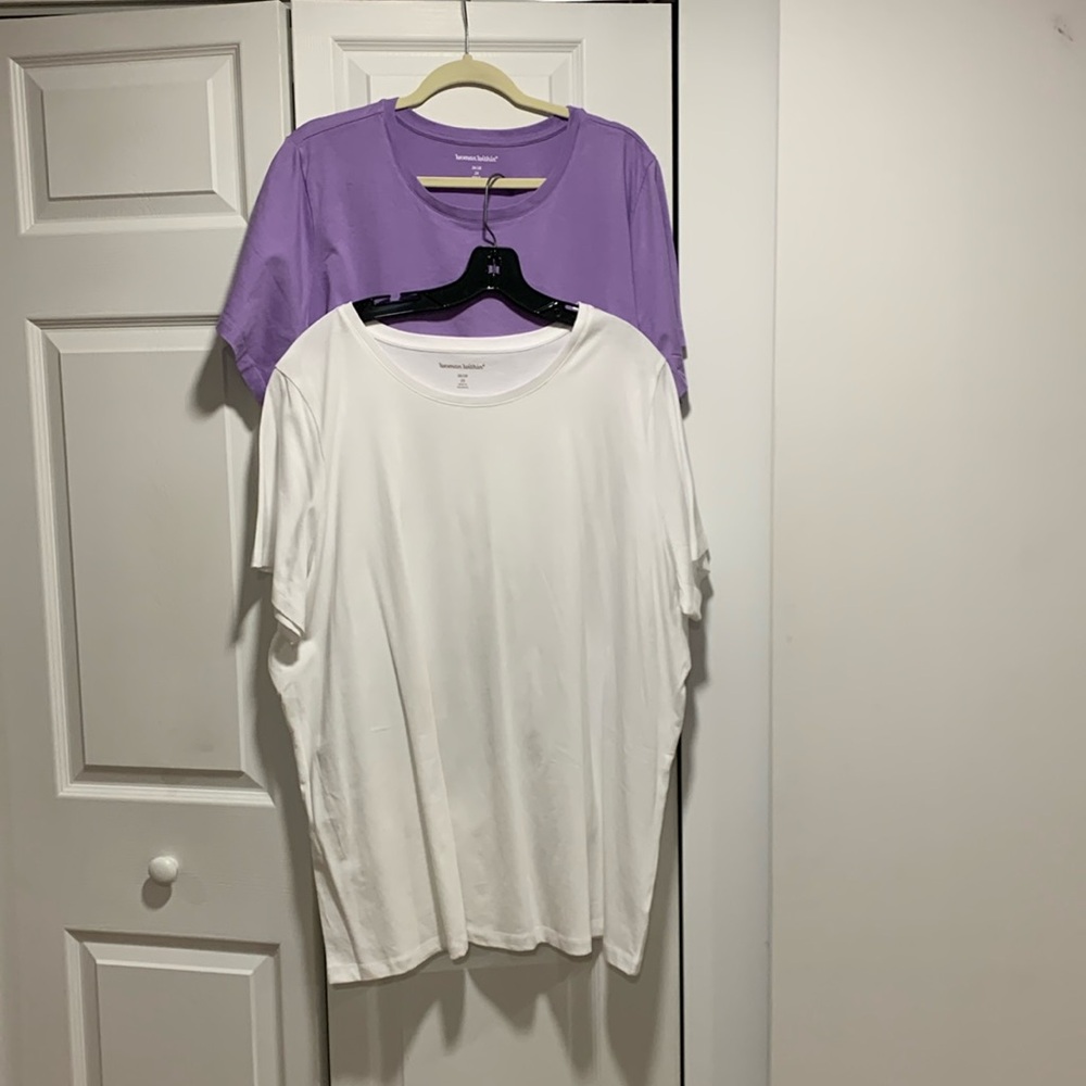 Woman Within Tops 2 X Lot of 2 tees  Boat Neck t- shirts